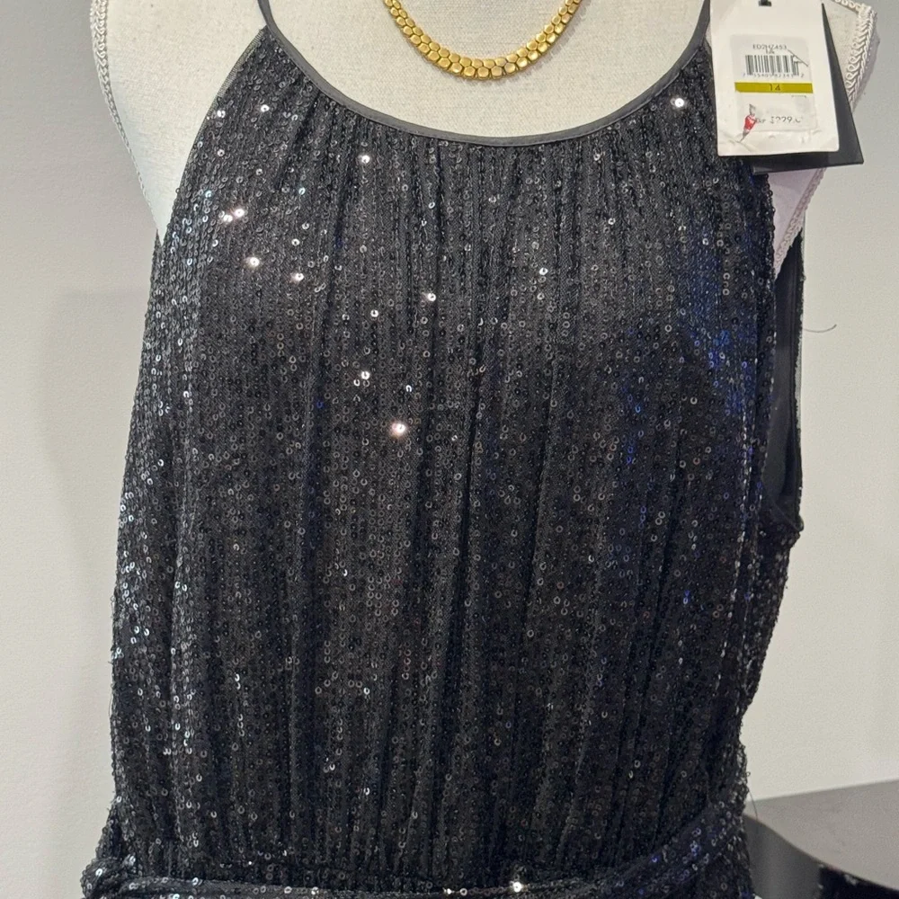 DKNY Black Sequin Sleeveless Gown - Picture 11 of 15